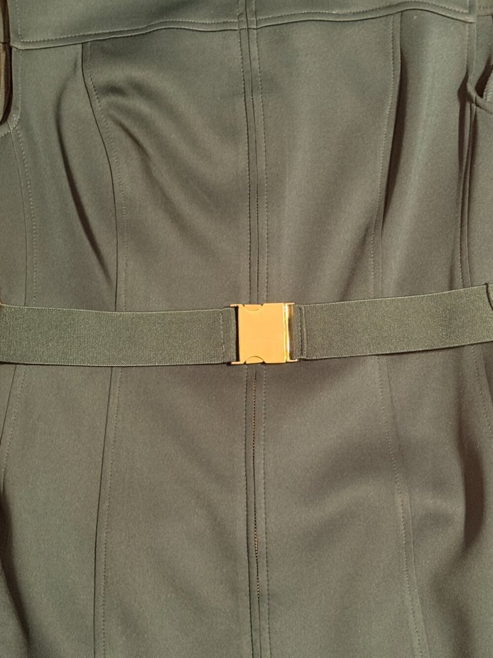 TOMMY HILFIGER Forest Green Dress Full Zipped Front Stretch Women's Size 14 - Picture 3 of 8